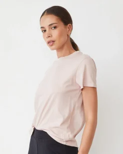 MONROW Basic Crew Neck Tee CHALKPINK Discount